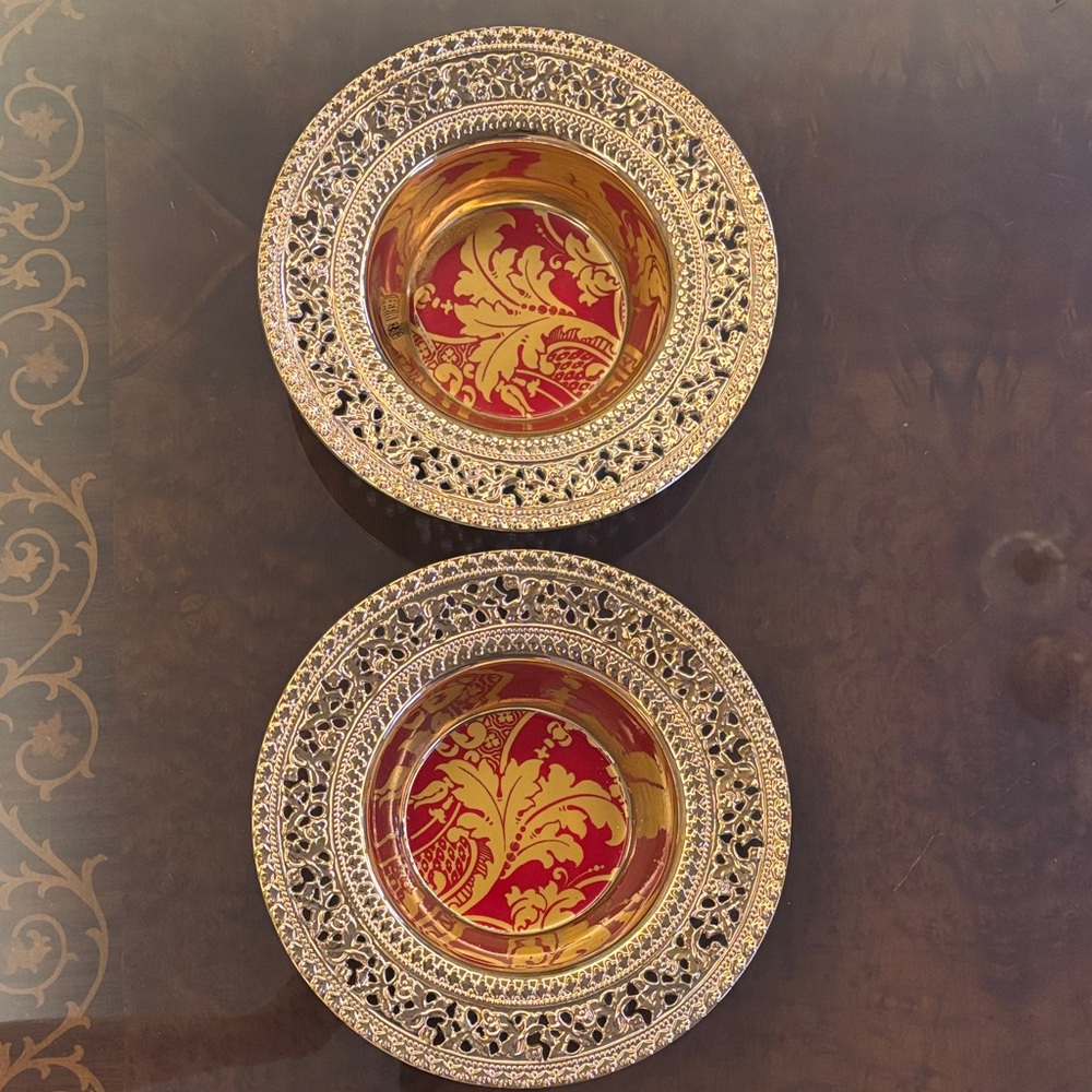 Department 56 Gold and Red Ornate Bowls
